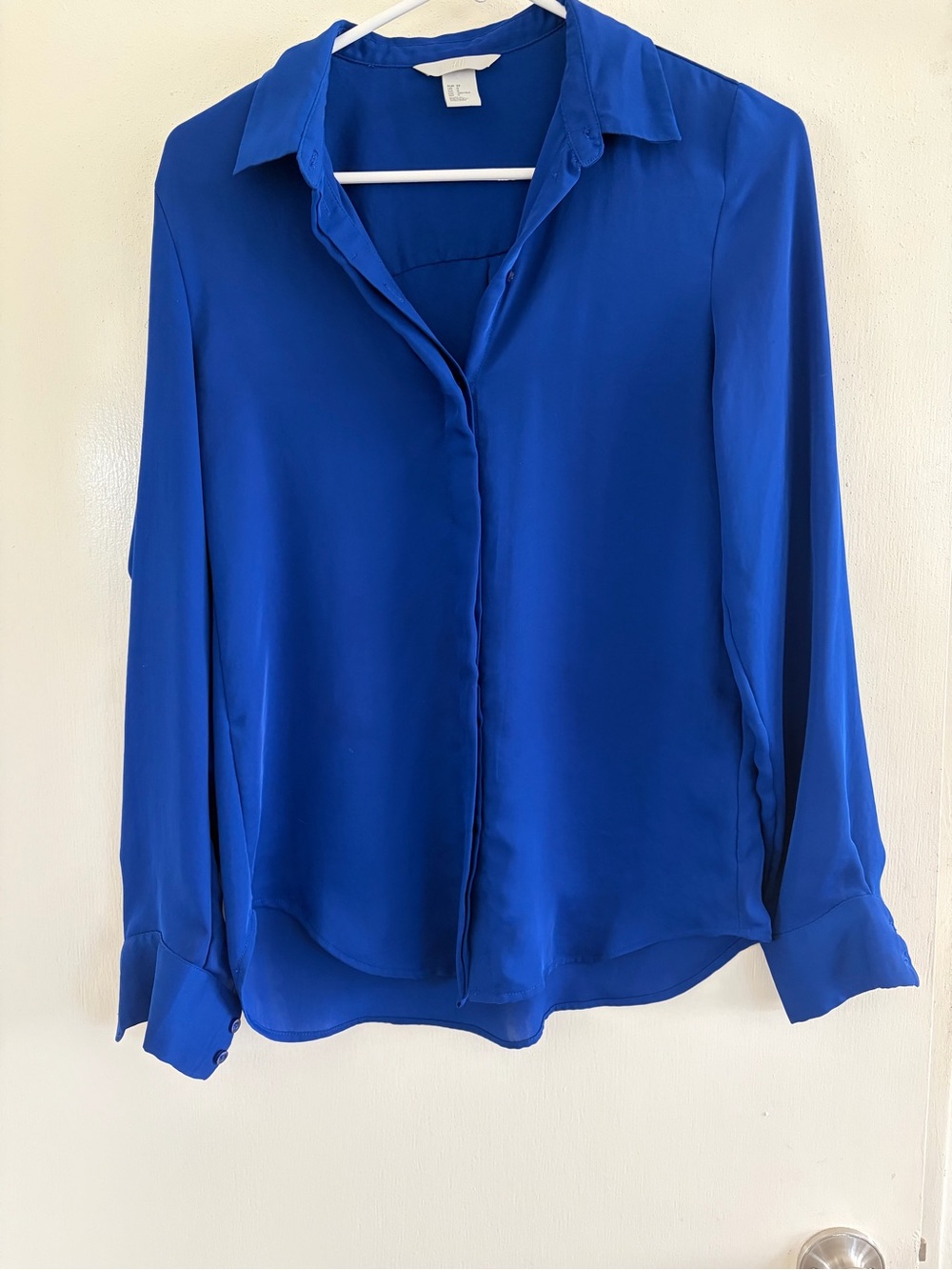 H&M Cobalt Blue Button-Down Blouse